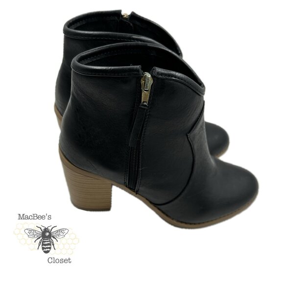 Maurices Black Vegan Leather Western Style Cowgirl Boots Black 9.5 in Womens - Picture 10 of 16